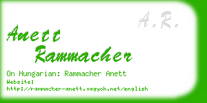 anett rammacher business card